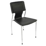 RAPIDLINE FERNANDO VISITORS CHAIR STACKING CHROME FRAME BLACK