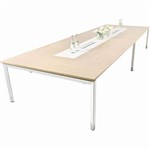 OBLIQUE HEIGHT ADJUSTABLE BOARDROOM TABLE 3600 X 1600 X 720MM SNOW MAPLE