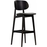 DURAFURN BAN BARSTOOL BLACK DOLARO VINYL SEAT WENGE FRAME