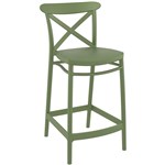 SIESTA CROSS BARSTOOL 650MM OLIVE GREEN
