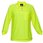 PRIME MOVER MF813 HIVIS POLO SHIRT LONG SLEEVE FIRE RETARDENT ANTI STATIC