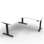 RAPIDLINE BOOST HEIGHT ADJUSTABLE CORNER WORKSTATION 1800 X 1800MM NATURAL WHITEBLACK