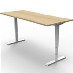 RAPIDLINE BOOST HEIGHT ADJUSTABLE WORKSTATION 1200 X 750MM SCALLOP TOP NATURAL OAKWHITE