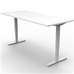 RAPIDLINE BOOST HEIGHT ADJUSTABLE WORKSTATION 1500 X 750MM SCALLOP TOP NATURAL WHITEWHITE