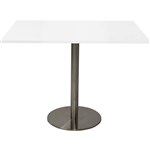 RAPIDLINE SQUARE MEETING TABLE DISC BASE 900MM NATURAL WHITESTAINLESS STEEL