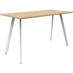RAPIDLINE ETERNITY HIGH BAR TABLE 1800 X 900MM NATURAL OAK  WHITE SATIN
