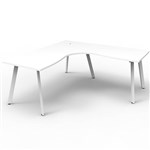 RAPIDLINE ETERNITY CORNER WORKSTATION 1 PERSON 1500 X 1500MM NATURAL WHITE  WHITE SATIN