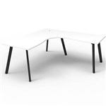 RAPIDLINE ETERNITY CORNER WORKSTATION 1 PERSON 1800 X 1500MM NATURAL WHITE  BLACK