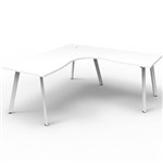 RAPIDLINE ETERNITY CORNER WORKSTATION 1 PERSON 1800 X 1500MM NATURAL WHITE  WHITE SATIN