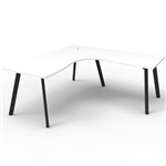 RAPIDLINE ETERNITY CORNER WORKSTATION 1 PERSON 1800 X 1800MM NATURAL WHITE  BLACK