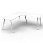 RAPIDLINE ETERNITY CORNER WORKSTATION 1 PERSON 1800 X 1800MM NATURAL WHITE  WHITE SATIN
