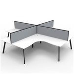 RAPIDLINE ETERNITY CORNER WORKSTATION 4 PERSON 1800 X 1500MM WITH SCREEN NATURAL WHITE  BLACK