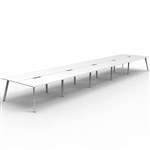 RAPIDLINE ETERNITY WORKSTATION 10 PERSON BACK TO BACK 1500 X 750MM NATURAL WHITE  WHITE SATIN