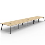RAPIDLINE ETERNITY WORKSTATION 10 PEOPLE BACK TO BACK 1800 X 750MM NATURAL OAK  BLACK