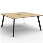 RAPIDLINE ETERNITY WORKSTATION 2 PERSON BACK TO BACK 1200 X 750MM NATURAL OAK  BLACK