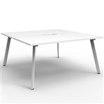 RAPIDLINE ETERNITY WORKSTATION 2 PERSON BACK TO BACK 1200 X 750MM NATURAL WHITE  WHITE SATIN