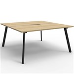RAPIDLINE ETERNITY WORKSTATION 2 PERSON BACK TO BACK 1500 X 750MM NATURAL OAK  BLACK