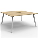 RAPIDLINE ETERNITY WORKSTATION 2 PERSON BACK TO BACK 1500 X 750MM NATURAL OAK  WHITE SATIN