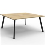 RAPIDLINE ETERNITY WORKSTATION 2 PERSON BACK TO BACK 1800 X 750MM NATURAL OAK  BLACK