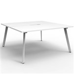 RAPIDLINE ETERNITY WORKSTATION 2 PERSON BACK TO BACK 1800 X 750MM NATURAL WHITE  WHITE SATIN