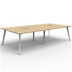 RAPIDLINE ETERNITY WORKSTATION 4 PERSON BACK TO BACK 1200 X 750MM NATURAL OAK  WHITE SATIN