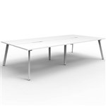 RAPIDLINE ETERNITY WORKSTATION 4 PERSON BACK TO BACK 1200 X 750MM NATURAL WHITE  WHITE SATIN