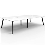 RAPIDLINE ETERNITY WORKSTATION 4 PERSON BACK TO BACK 1500 X 750MM NATURAL WHITE  BLACK