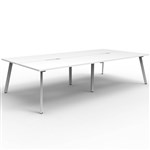 RAPIDLINE ETERNITY WORKSTATION 4 PERSON BACK TO BACK 1500 X 750MM NATURAL WHITE  WHITE SATIN