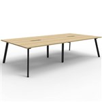 RAPIDLINE ETERNITY WORKSTATION 4 PERSON BACK TO BACK 1800 X 750MM NATURAL OAK  BLACK