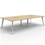 RAPIDLINE ETERNITY WORKSTATION 4 PERSON BACK TO BACK 1800 X 750MM NATURAL OAK  WHITE SATIN