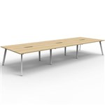 RAPIDLINE ETERNITY WORKSTATION 6 PERSON BACK TO BACK 1200 X 750MM NATURAL OAK  WHITE SATIN