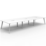 RAPIDLINE ETERNITY WORKSTATION 6 PERSON BACK TO BACK 1500 X 750MM NATURAL WHITE  WHITE SATIN