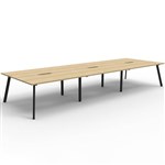 RAPIDLINE ETERNITY WORKSTATION 6 PERSON BACK TO BACK 1800 X 750MM NATURAL OAK  BLACK