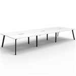 RAPIDLINE ETERNITY WORKSTATION 6 PERSON BACK TO BACK 1800 X 750MM NATURAL WHITE  BLACK