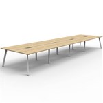 RAPIDLINE ETERNITY WORKSTATION 8 PERSON BACK TO BACK 1200 X 750MM NATURAL OAK  WHITE SATIN