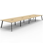 RAPIDLINE ETERNITY WORKSTATION 8 PERSON BACK TO BACK 1500 X 750MM NATURAL OAK  BLACK