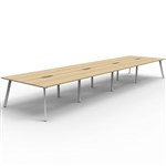 RAPIDLINE ETERNITY WORKSTATION 8 PERSON BACK TO BACK 1500 X 750MM NATURAL OAK  WHITE SATIN