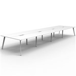 RAPIDLINE ETERNITY WORKSTATION 8 PERSON BACK TO BACK 1500 X 750MM NATURAL WHITE  WHITE SATIN