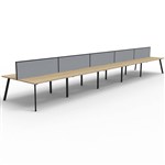 RAPIDLINE ETERNITY WORKSTATION 10 PERSON BACK TO BACK 1500 X 750MM WITH SCREEN NATURAL OAK  BLACK