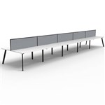 RAPIDLINE ETERNITY WORKSTATION 10 PERSON BACK TO BACK 1500 X 750MM WITH SCREEN NATURAL WHITE  BLACK