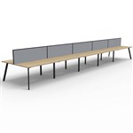 RAPIDLINE ETERNITY WORKSTATION 10 PEOPLE BACK TO BACK 1800 X 750MM WITH SCREEN NATURAL OAK  BLACK