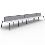RAPIDLINE ETERNITY WORKSTATION 10 PEOPLE BACK TO BACK 1800 X 750MM WITH SCREEN NATURAL WHITE  BLACK