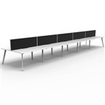RAPIDLINE ETERNITY WORKSTATION 10 PEOPLE BACK TO BACK 1800 X 750MM WITH SCREEN NATURAL WHITE  WHITE SATIN