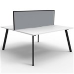 RAPIDLINE ETERNITY WORKSTATION 2 PERSON BACK TO BACK 1500 X 750MM WITH SCREEN NATURAL WHITE  BLACK