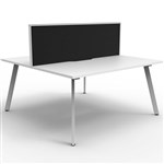 RAPIDLINE ETERNITY WORKSTATION 2 PERSON BACK TO BACK 1500 X 750MM WITH SCREEN NATURAL WHITE  WHITE SATIN