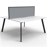 RAPIDLINE ETERNITY WORKSTATION 2 PERSON BACK TO BACK 1800 X 750MM WITH SCREEN NATURAL WHITE  BLACK