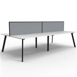 RAPIDLINE ETERNITY WORKSTATION 4 PERSON BACK TO BACK 1200 X 750MM WITH SCREEN NATURAL WHITE  BLACK