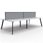 RAPIDLINE ETERNITY WORKSTATION 4 PERSON BACK TO BACK 1500 X 750MM WITH SCREEN NATURAL WHITE  BLACK