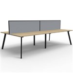 RAPIDLINE ETERNITY WORKSTATION 4 PERSON BACK TO BACK 1800 X 750MM WITH SCREEN NATURAL OAK  BLACK