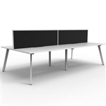 RAPIDLINE ETERNITY WORKSTATION 4 PERSON BACK TO BACK 1800 X 750MM WITH SCREEN NATURAL WHITE  WHITE SATIN